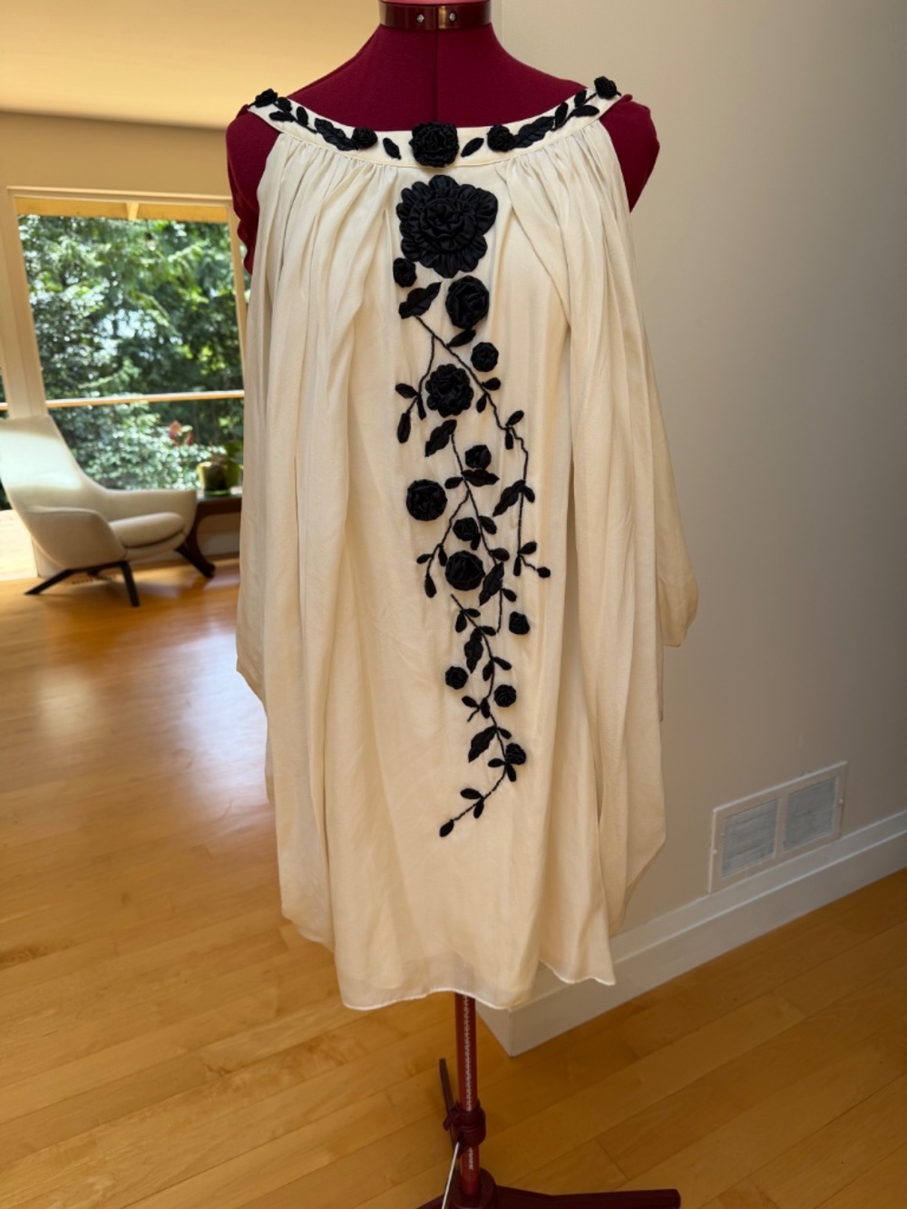 NWT Temperley London Black and White All Silk Mini Auralia Mini Dress Sz 12